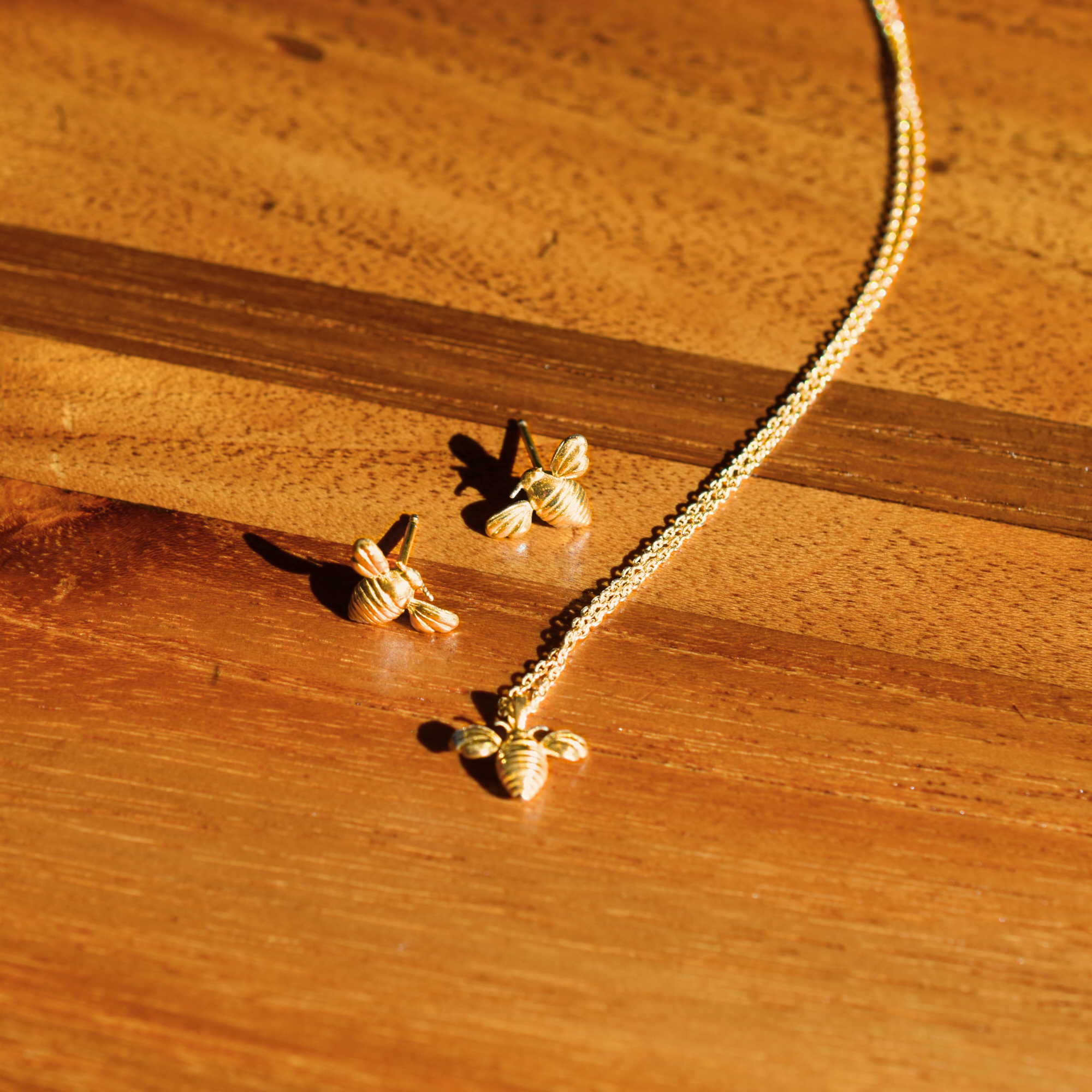 Queenie Bee Stud Earrings 11mm | Ethical 18K Recycled Gold Jewelry